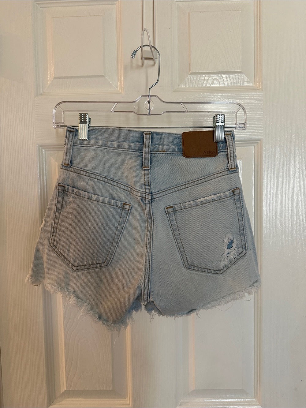 Aeropostale Light Blue Distressed Denim Cutoff Shorts